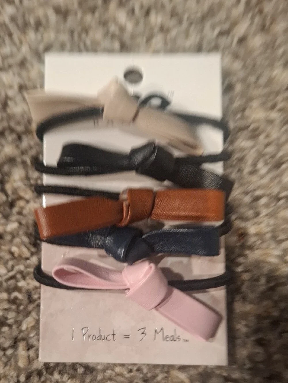 Dolled Up, Faux-Leather Knot Hair Ties - Set of Five